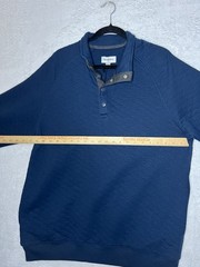 Goodfellow Quilted Pullover Snap Mock Neck Sweatshirt Blue Mens L NWT