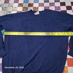 VTG Bassett Walker Plain Blank Blue Sweatshirt Size XLT Large X-Tall Lightweight