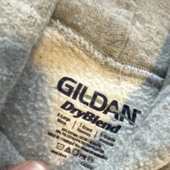 Gildan DryBlend Hoodie Men XL Gray Graphic Print Fleece Pullover Pockets
