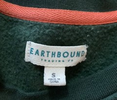Earthbound Trading Sweat Shirt Mushroom Gnome Music Hippie Garden Fairy Flower S