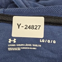 Under Armour x Project Rock Men Hoodie LARGE Blue Bull RSPCT Logo Short Sleeve