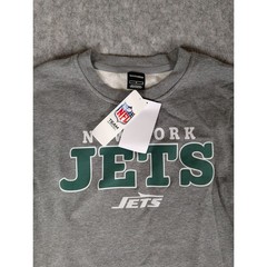 New York Jets Sweatshirt Crewneck Pullover Football NFL Mens Sport Gray Large