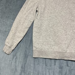 H&M Hoodie Mens Small Heather Gray Cotton Fleece Lined Relaxed Fit Wrapover Hood
