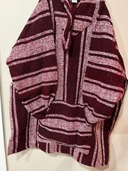 Artesanian Vtg Red Stripe 80’s Siesta Saddle Blanket Mexican Baja 3X Handmade