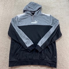 Puma Sweatshirt Mens Size Large Black Colorblock Hoodie Pullover Athletic