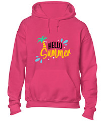 HELLO SUMMER HOODY HOODIE HOLIDAY BEACH CASUAL CLOTHING TOP COOL SLOGAN FUNNY