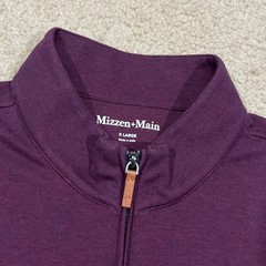 Mizzen+Main Mens 1/4 Zip Pullover Golf Sweatshirt Plum Burgundy Size XL