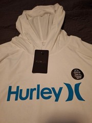 Hurley Men’s Logo Pullover Hoodie – White X-L Long Sleeve