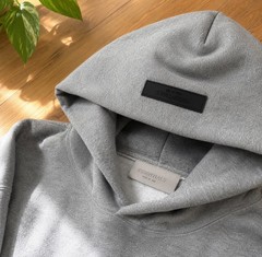New Men’s Fear Of God Essentials Dark Oatmeal Hoodie Size Large