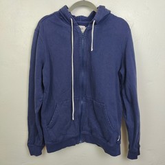 Pact Mens Hoodie Medium Blue Full Zip Organic Cotton Sustainable Gorpcore
