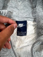 Nike Hoodie Mens Small Gray Fleece Lined Swoosh Logo Kangaroo Pockets Full Zip