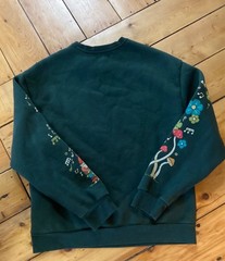 Earthbound Trading Sweat Shirt Mushroom Gnome Music Hippie Garden Fairy Flower S