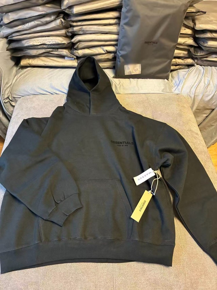 Fear of God Essentials Hoodie Stretch Limo Black （Fast Shipping）