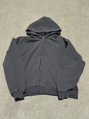 Kanye Yeezy Season 6 Full Zip Black Heavyweight Distressed Hoodie Jacket XL