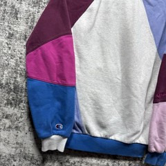 Champion Hoodie Adult M Colorblock Patchwork Cut & Sew Outdoor Colorful Preppy