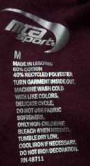 MTA Sport Pullover Hoodie Men’s Medium Maroon Burgundy Drawstring Sweatshirt