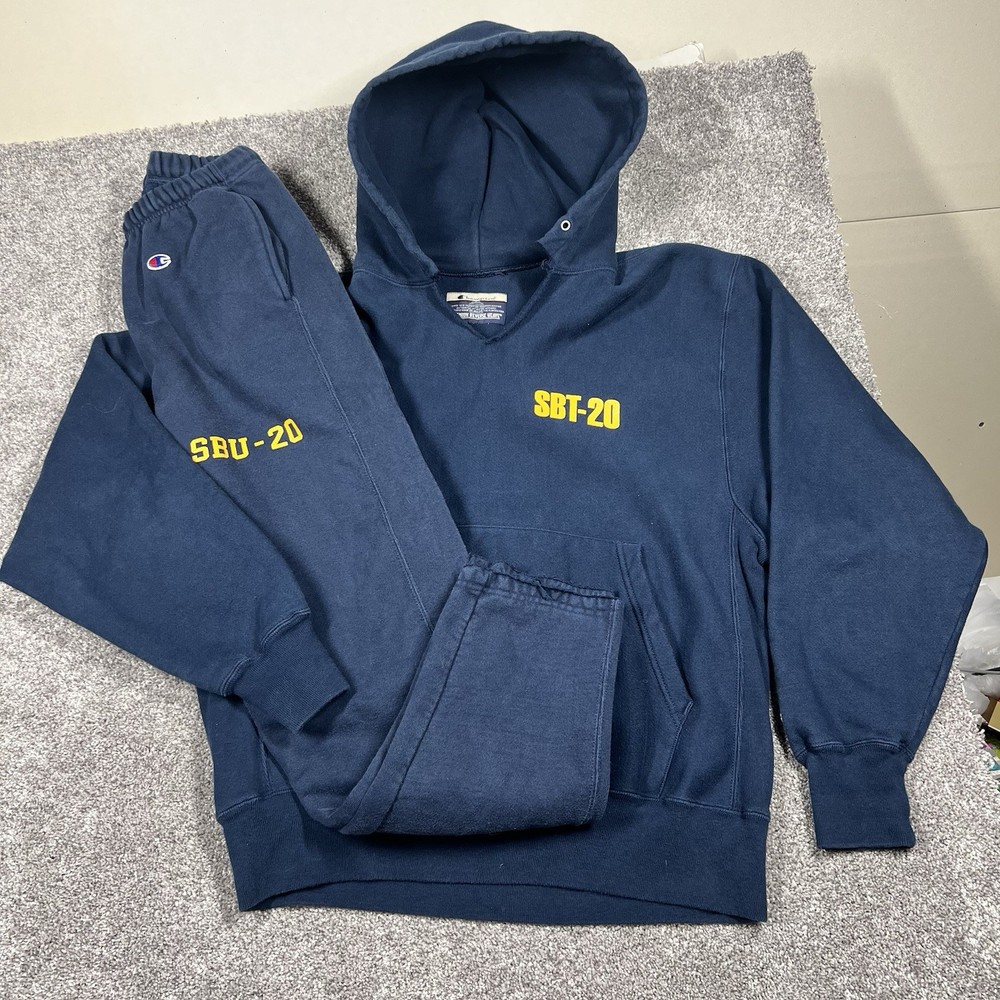 Vintage 1990s US Navy Champion Reverse Weave Set Special Boat Team Spec Ops L-XL