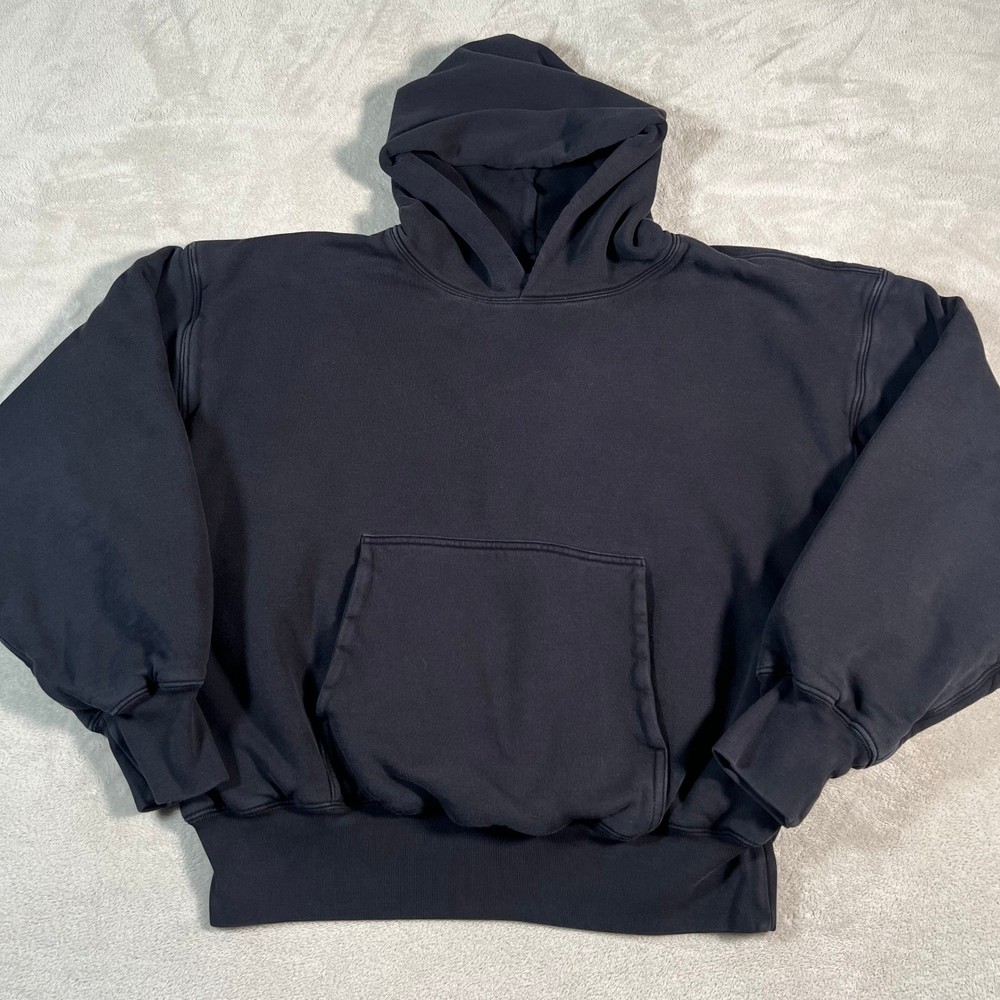 Yeezy Gap Hoodie Men’s Size Large Black Oversized Double Layered Cotton Pullover