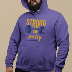 Strong And Pretty Gym Hoodie Weight Training Fitness Workout Lovers Gift