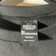 Netflix Stranger Things Oversized Fleece Sweatshirt No Boundaries Black XXS (00)