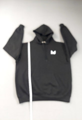 Champion Men Sweatshirt XL Black Logo Hooded Kangaroo Pocket Pullover Workout