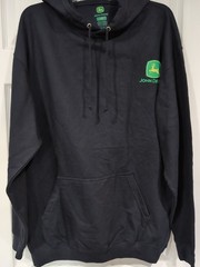 John Deere Pullover Hoodie Sweatshirt Navy Kangaroo Pouch Size Large NWT