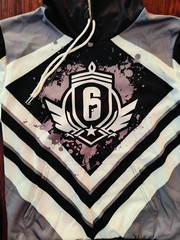 Rainbow 6 Ubisoft – Black and White Splatter Hoodie – Men’s Medium