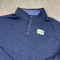 George Reversible 1/4 Snap Quilted Sweatshirt Mens Big Size 5XL 62-64 Blue NWT