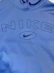 Nike Therma-FIT Men’s Blue Pullover Hoodie Logo Solid Long Sleeve Regular L