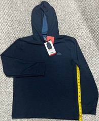 Quiksilver Men’s Textured Pullover Hoodie Navy Blue Size M