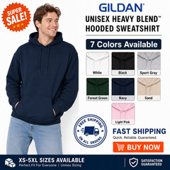 Gildan 18500 Unisex Blank Heavy Blend Pullover Hoodie Plain Sweatshirt XS – 5XL