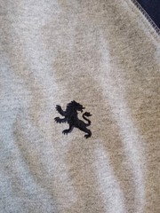 Express Mens Sweatshirt Large Colorblock Gray Navy White Lion Logo NWT Cotton L