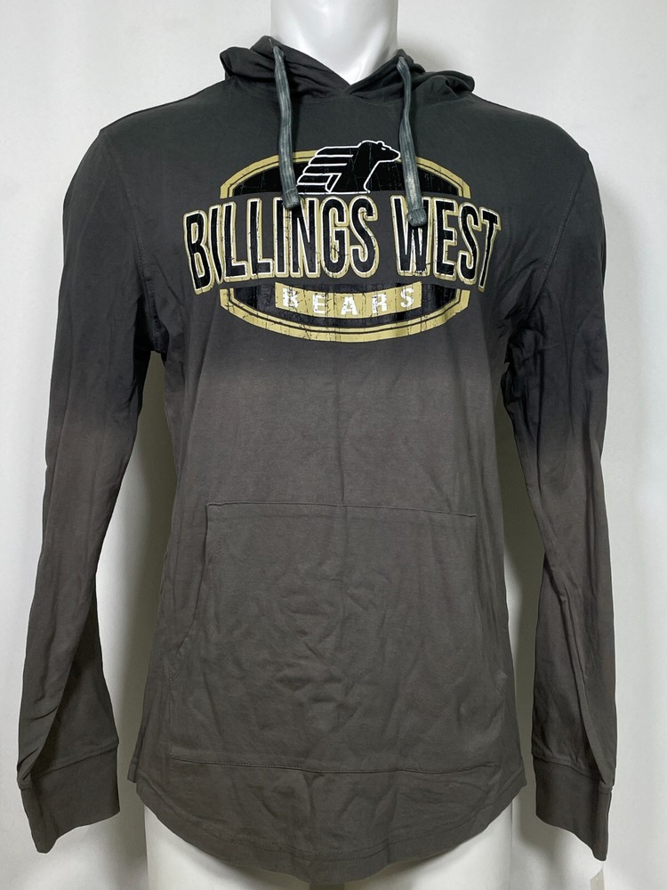 Billings West High School Bears Montana Men’s Gray Ombray Hoodie Shirt NWT