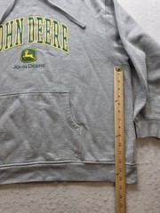 John Deere Men’s Gray Logo Pullover Pouch Pocket Heavyweight Hoodie. Size XXL