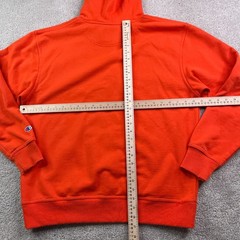 Champion Hoodie Mens Large Orange Camo Box Logo Pullover Athletic Sweatshirt