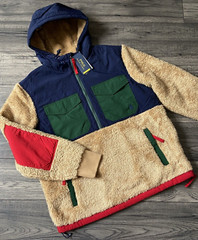 POLO RALPH LAUREN PERFORMANCE HIGH-PILE FLEECE HYBRID HOODIE JACKET SIZE M-L