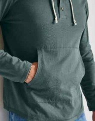 Hanes Men’s Hoodie Pullover 100% Cotton Jersey Originals Henley Cactus, Large