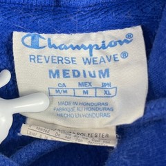 Champion Mens Medium Blue Hoodie Reverse Weave Embroidered Script Logo