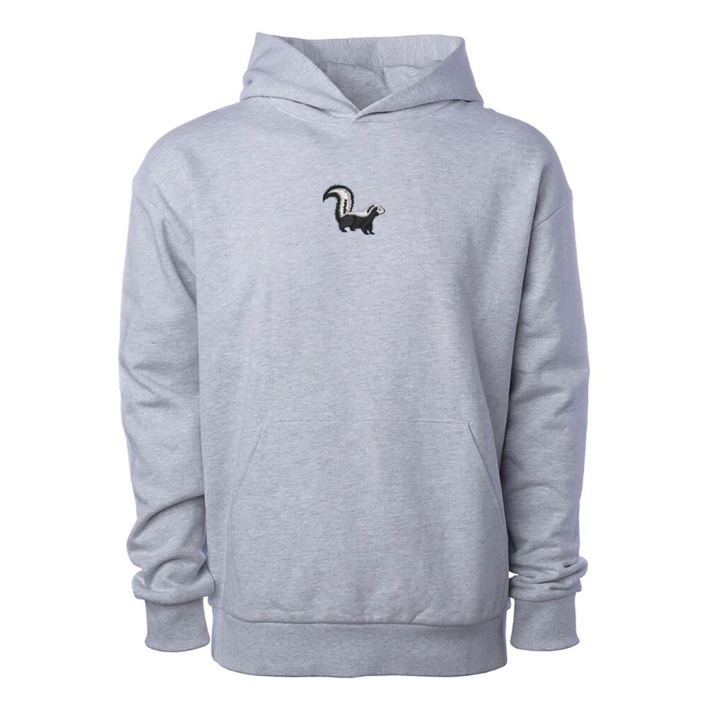Wildlife skunk embroidered pullover sweat hoodie, animal hoodie