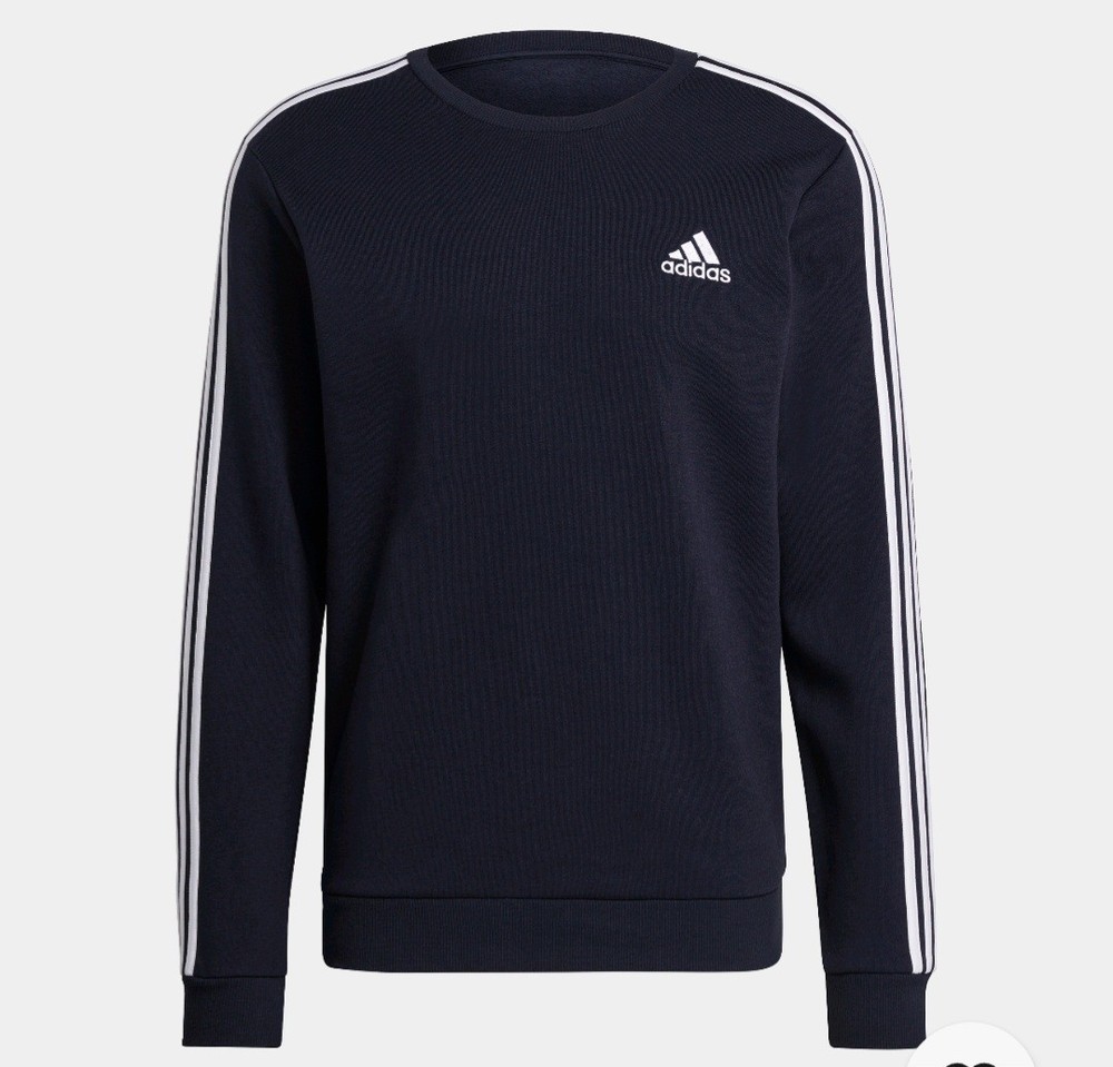 New $55 – Adidas men Essentials Fleece 3-Stripes Sweatshirt (Medium)