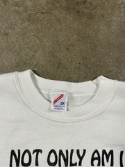 Vintage 90s Funny Im Perfect Greek Quote Graphic Crewneck Sweatshirt White 2XL