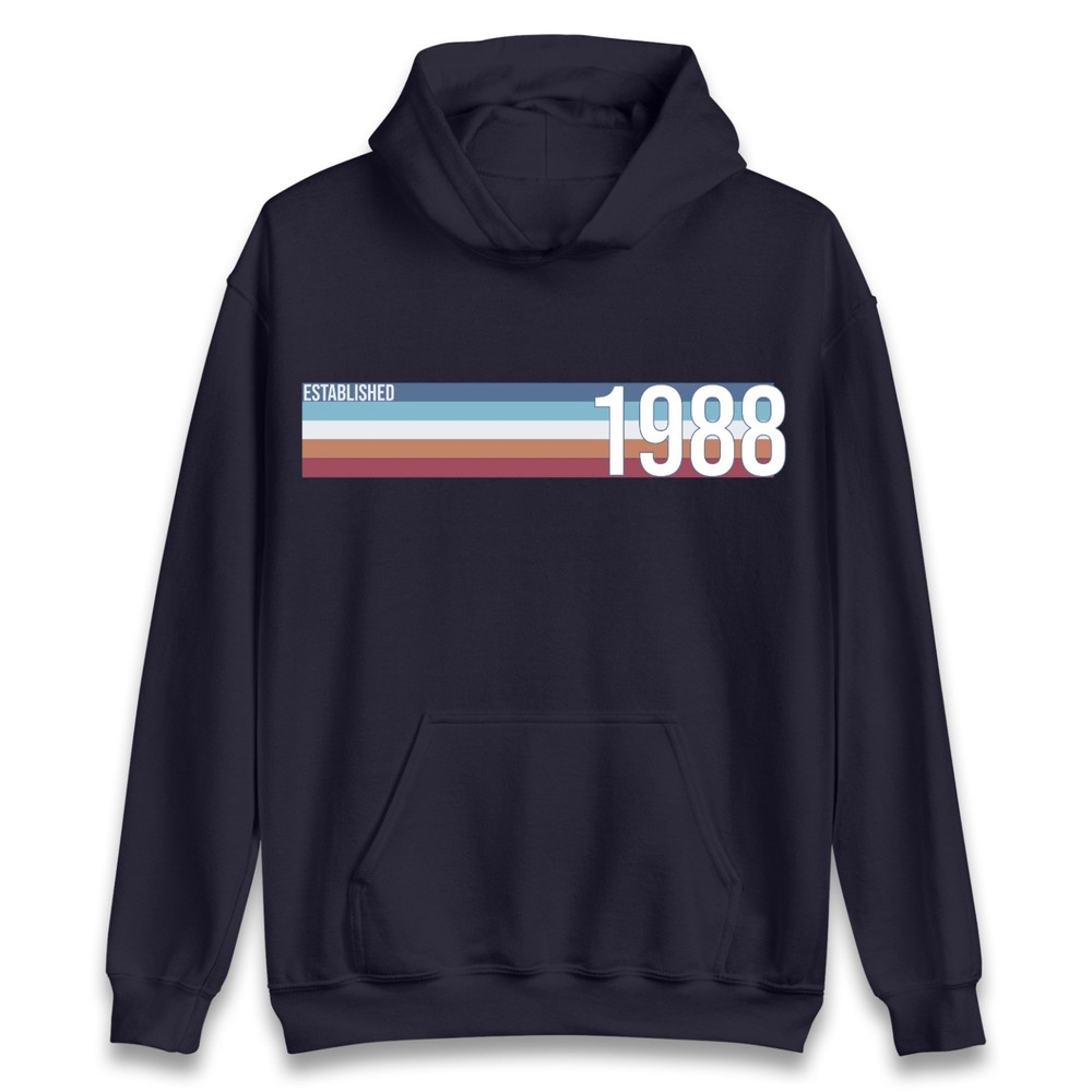 1988 Vintage Hoodie Retro Birthday Gift 38 Years Old Pullover Unisex Hoodie