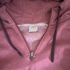 Ariat Rebar Burgundy 1/4 Zip Pullover Hoodie Fleece Pockets M Regular