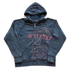 New Men’s Affliction Long Sleeve Zip Up Wings Skull Embroidered Hoodie S-XL
