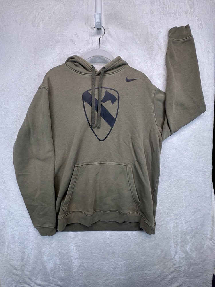 Nike US Army Hoodie Men’s L Olive Green Pullover Sweatshirt Military Logo