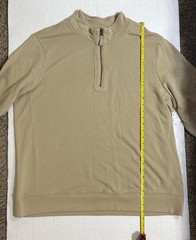 George Men’s 1/4 Zip Mock Neck Knit Cotton Sweatshirt Beige 2XL