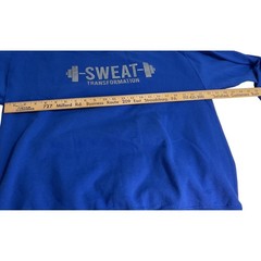 Gildan Sweatshirt Men Large Blue Excellent Sweat Transformation Gym Graphic