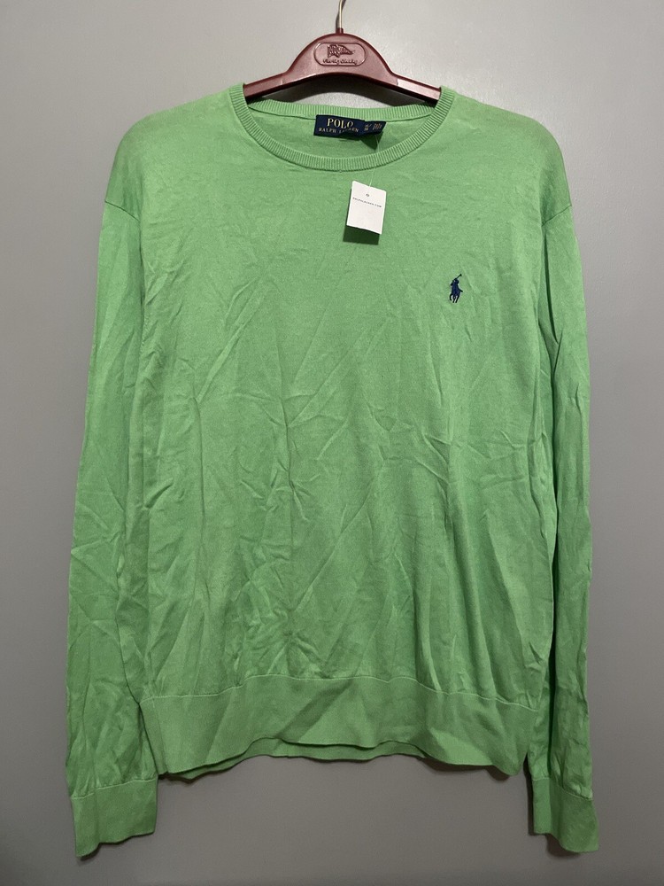 NWT Polo Ralph Lauren Spring Lime Sweatshirt Green Size XL Long Sleeve (B241)