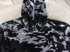 NWT Huk hooded pullover, men’s M, L, XL, camo black & green, polyester blend