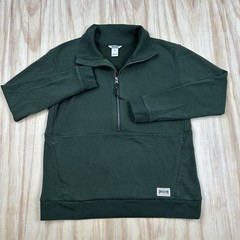 Duluth Trading Co Souped-Up Sweats Mens Medium Green Quarter Zip Pullover